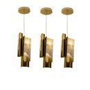 GobekUsa Luxe Marble Pendant Light: LED Bronze Hanging Lamp for Kitchen Island, Dining Table
