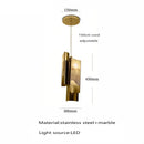 GobekUsa Luxe Marble Pendant Light: LED Bronze Hanging Lamp for Kitchen Island, Dining Table