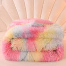 GobekUsa Luxe Mink Fleece Flannel Patchwork Quilt: Soft, Warm, & Cozy Gradient Bedclothes