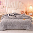 GobekUsa Luxe Mink Fleece Flannel Patchwork Quilt: Soft, Warm, & Cozy Gradient Bedclothes