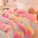 GobekUsa Luxe Mink Fleece Flannel Patchwork Quilt: Soft, Warm, & Cozy Gradient Bedclothes