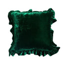 GobekUsa Luxe Orange Velvet Ruffled Euro Pillow Sham - French Style Elegance