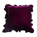 GobekUsa Luxe Orange Velvet Ruffled Euro Pillow Sham - French Style Elegance