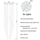 GobekUsa Luxurious Gold Crystal Chandelier for Staircase