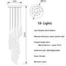 GobekUsa Luxurious Gold Crystal Chandelier for Staircase