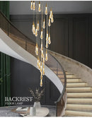 GobekUsa Luxurious Gold Crystal Chandelier for Staircase