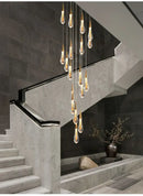 GobekUsa Luxurious Gold Crystal Chandelier for Staircase