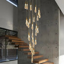GobekUsa Luxurious Gold Crystal Chandelier for Staircase