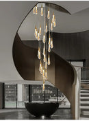 GobekUsa Luxurious Gold Crystal Chandelier for Staircase