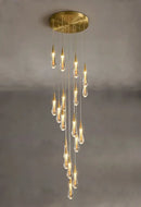 GobekUsa Luxurious Gold Crystal Chandelier for Staircase