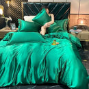 GobekUsa Luxurious Solid Rayon Silk Bedding Set