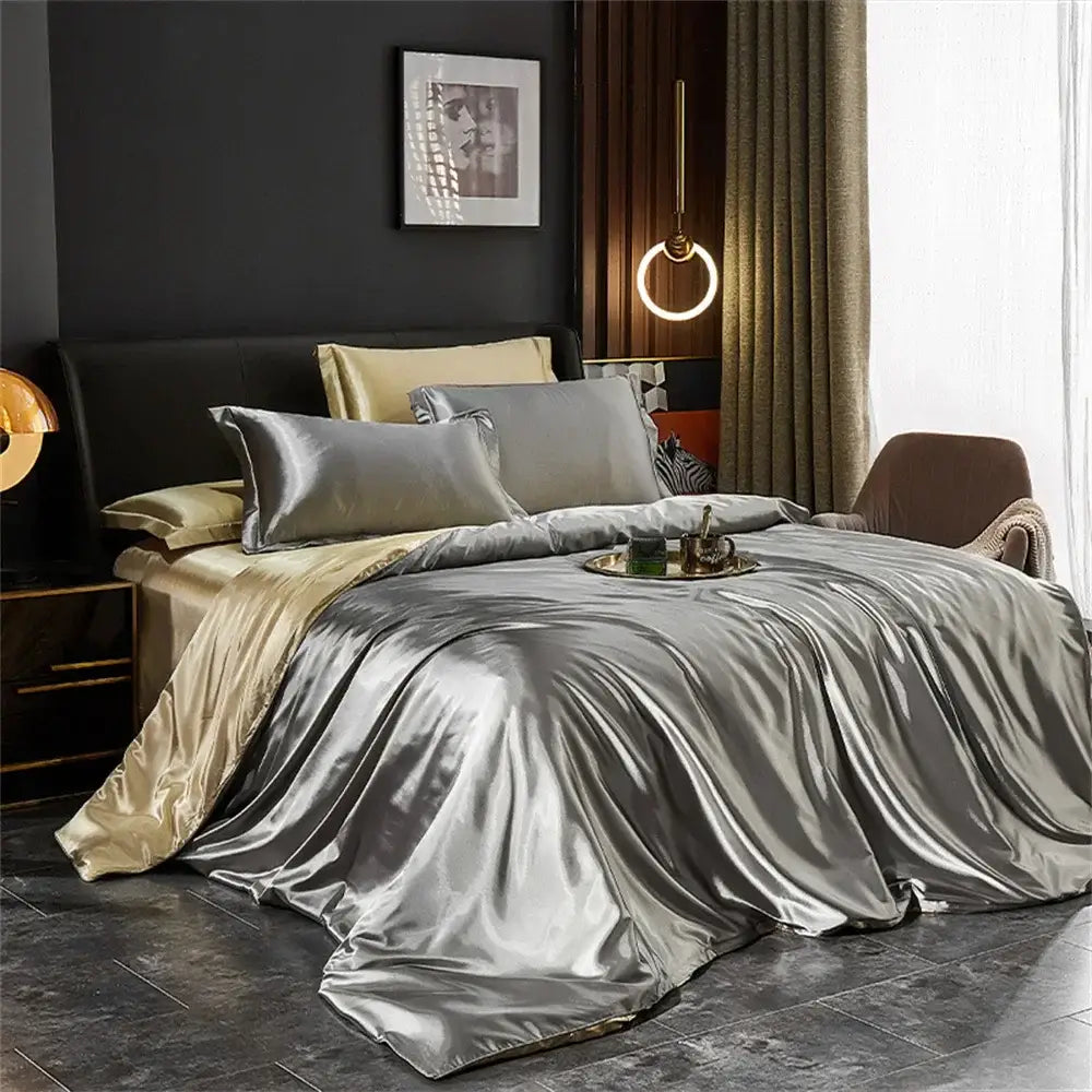 GobekUsa Luxurious Solid Silk Bedding Set - Various Sizes, photo 18 of 28
