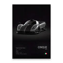 Luxury black & white car wall art print living room decor by Decorbites
