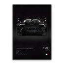Modern black luxury car canvas wall art bedroom decor by Decorbites