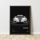 Modern monochrome hypercar canvas wall art living room decor