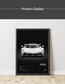 Modern monochrome hypercar canvas wall art living room decor
