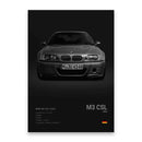 Modern black sports car canvas wall art living room decor by Decorbites