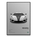 Modern monochrome hypercar canvas wall art living room decor by Decorbites