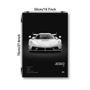 Modern monochrome hypercar canvas wall art living room decor