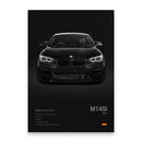 Modern black sports car canvas wall art living room decor by Decorbites