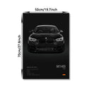 Modern white sports car canvas wall art living room decor by Decorbites