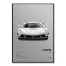 Modern monochrome hypercar canvas wall art living room decor