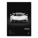 Modern monochrome hypercar canvas wall art living room decor