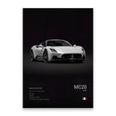 Modern white sports car canvas wall art living room decor by Decorbites