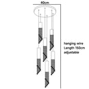 GobekUsa Luxury Chrome Crystal LED Chandelier for Staircase