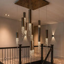 GobekUsa Luxury Chrome Crystal LED Chandelier for Staircase