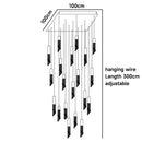 GobekUsa Luxury Chrome Crystal LED Chandelier for Staircase