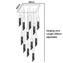 GobekUsa Luxury Chrome Crystal LED Chandelier for Staircase