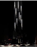 GobekUsa Luxury Chrome Crystal LED Chandelier for Staircase