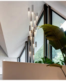 GobekUsa Luxury Chrome Crystal LED Chandelier for Staircase