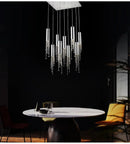GobekUsa Luxury Chrome Crystal LED Chandelier for Staircase