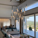 GobekUsa Luxury Chrome Crystal LED Chandelier for Staircase