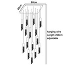 GobekUsa Luxury Chrome Crystal LED Chandelier for Staircase