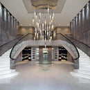 GobekUsa Luxury Chrome Crystal LED Chandelier for Staircase