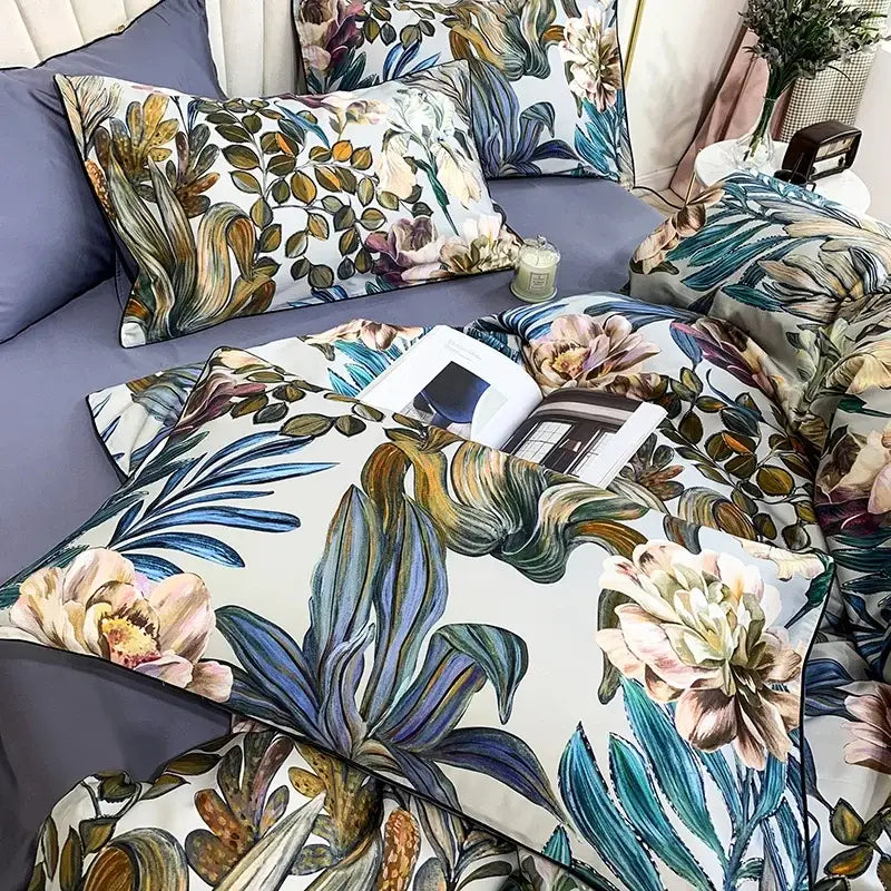 GobekUsa Luxury Egyptian Cotton Bedding Set - Flamingo Leaf, photo 34 of 40
