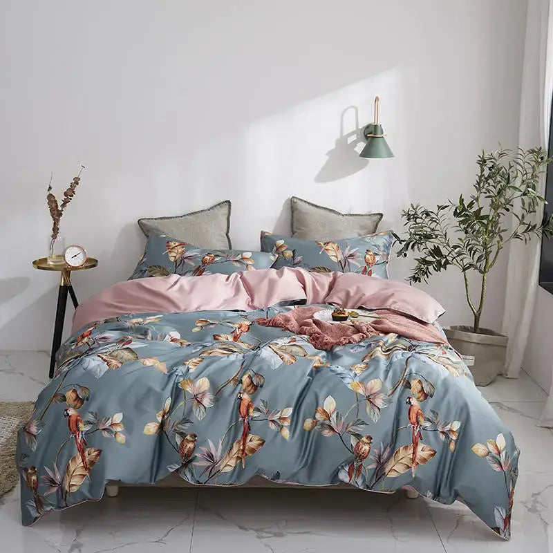 GobekUsa Luxury Egyptian Cotton Bedding Set - Flamingo Leaf, photo 23 of 40