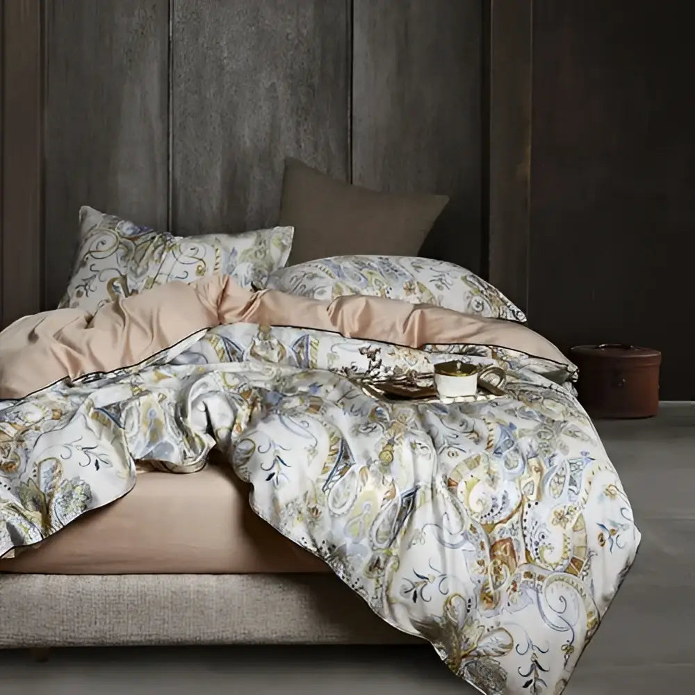 GobekUsa Luxury Egyptian Cotton Bedding Set - Flamingo Leaf, photo 8 of 40