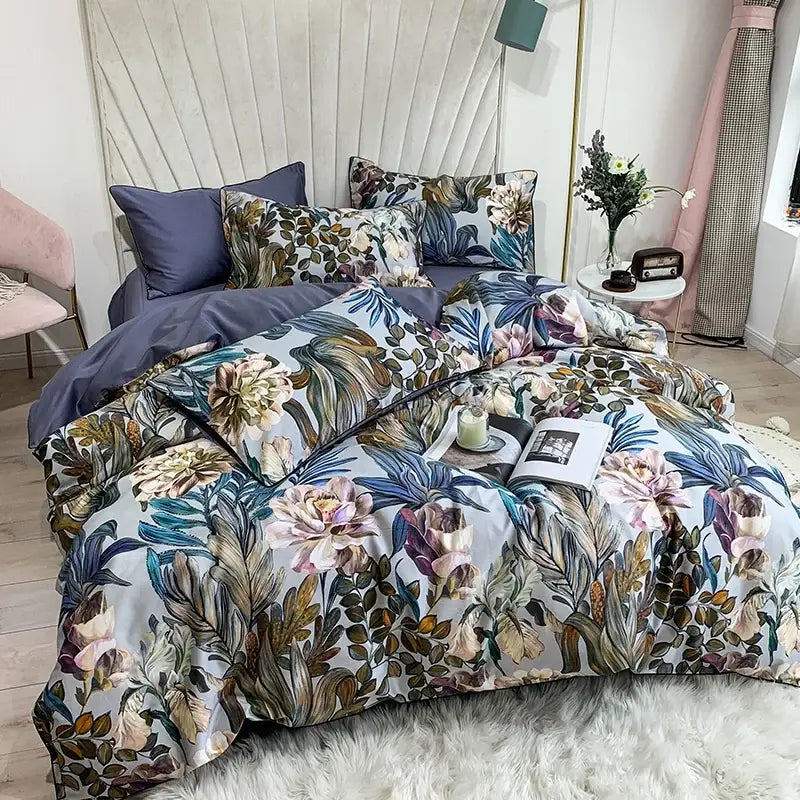 GobekUsa Luxury Egyptian Cotton Bedding Set - Flamingo Leaf, photo 31 of 40