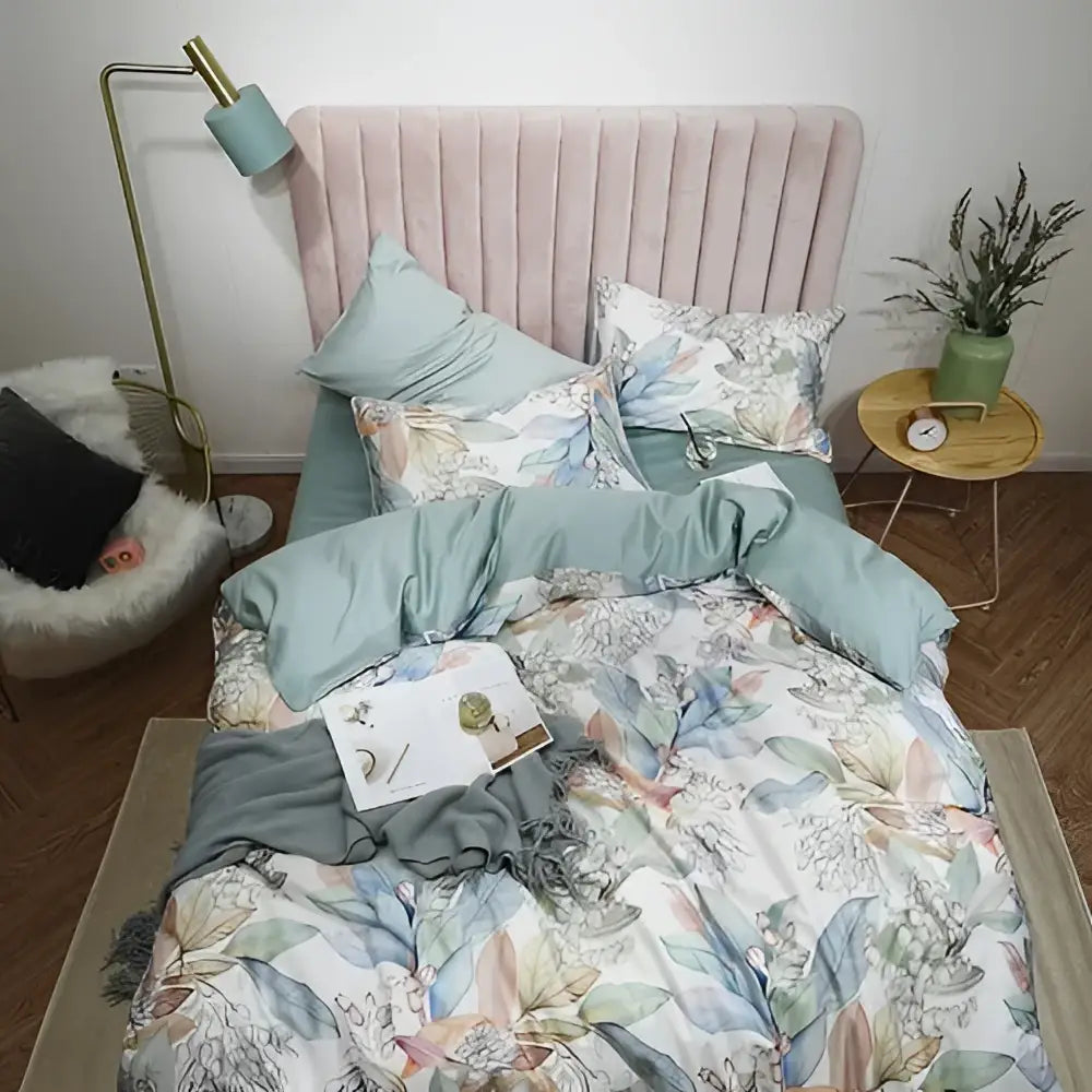 GobekUsa Luxury Egyptian Cotton Bedding Set - Flamingo Leaf, photo 26 of 40