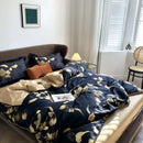 GobekUsa Luxury Egyptian Cotton Bedding Set - Flamingo Leaf Pattern