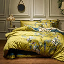 GobekUsa Luxury Egyptian Cotton Bedding Set - Flamingo Leaf Pattern