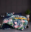 GobekUsa Luxury Egyptian Cotton Bedding Set - Flamingo Leaf Pattern