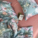 GobekUsa Luxury Egyptian Cotton Bedding Set - Flamingo Leaf Pattern