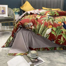 GobekUsa Luxury Egyptian Cotton Bedding Set - Flamingo Leaf Pattern