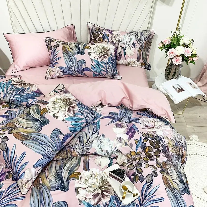 GobekUsa Luxury Egyptian Cotton Bedding Set - Flamingo Leaf, photo 40 of 40