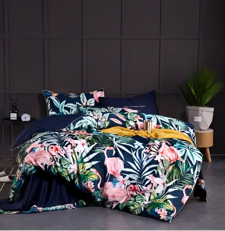 GobekUsa Luxury Egyptian Cotton Bedding Set - Flamingo Leaf, photo 16 of 40